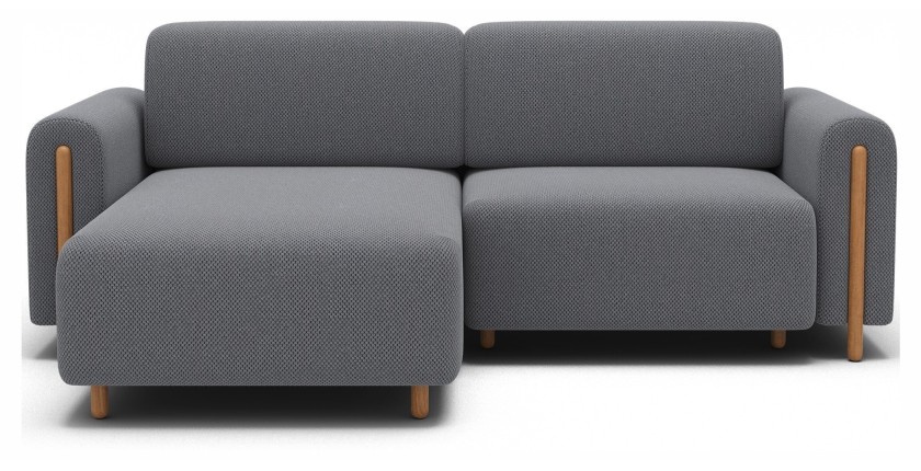 Canapé d’angle convertible ARVESSA gris foncé tissu nid d’abeille – Angle gauche 