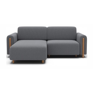 Canapé d’angle convertible ARVESSA gris foncé tissu nid d’abeille – Angle gauche 