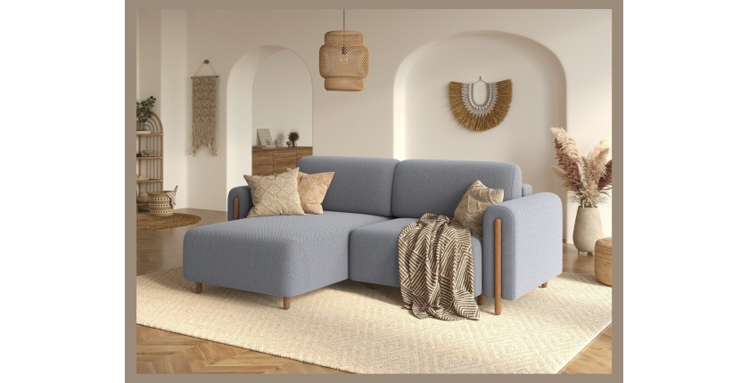 Canapé d’angle convertible ARVESSA gris foncé tissu nid d’abeille – Angle gauche 
