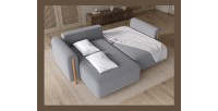 Canapé d’angle convertible ARVESSA gris foncé tissu nid d’abeille – Angle gauche 