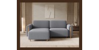 Canapé d’angle convertible ARVESSA gris foncé tissu nid d’abeille – Angle gauche 