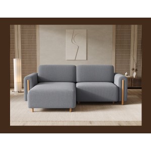 Canapé d’angle convertible ARVESSA gris foncé tissu nid d’abeille – Angle gauche 