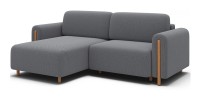 Canapé d’angle convertible ARVESSA gris foncé tissu nid d’abeille – Angle gauche 
