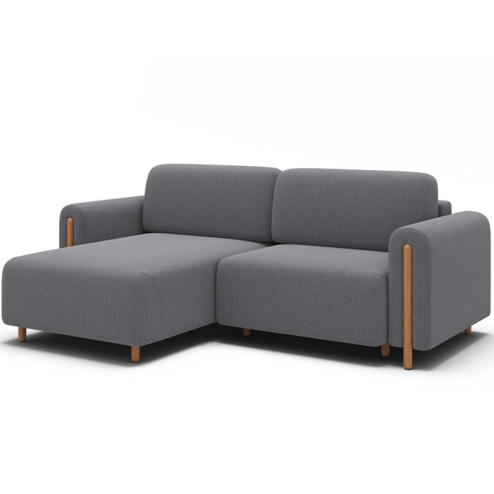 Canapé d’angle convertible ARVESSA gris foncé tissu nid d’abeille – Angle gauche 