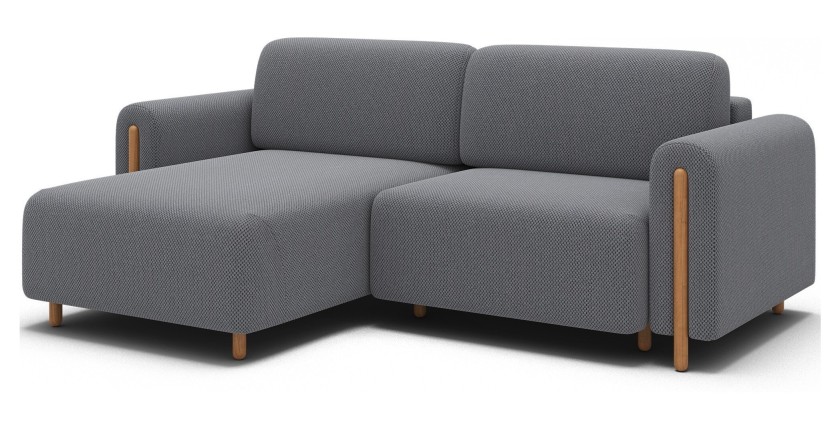 Canapé d’angle convertible ARVESSA gris foncé tissu nid d’abeille – Angle gauche 