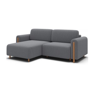 Canapé d’angle convertible ARVESSA gris foncé tissu nid d’abeille – Angle gauche 