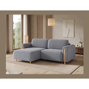 Canapé d’angle convertible ARVESSA gris foncé tissu nid d’abeille – Angle gauche 