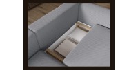 Canapé d’angle convertible ARVESSA gris foncé tissu nid d’abeille – Angle gauche 