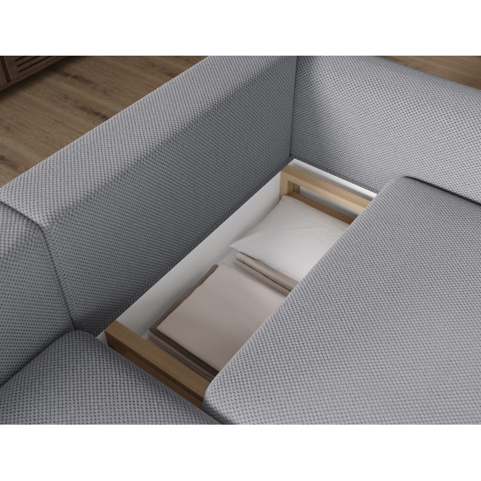 Canapé d’angle convertible ARVESSA gris foncé tissu nid d’abeille – Angle gauche 
