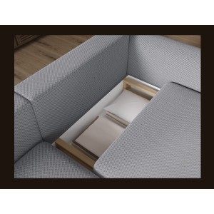 Canapé d’angle convertible ARVESSA gris foncé tissu nid d’abeille – Angle gauche 