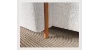 Canapé d’angle convertible ARVESSA blanc alpin chenille – Angle gauche avec coffre 