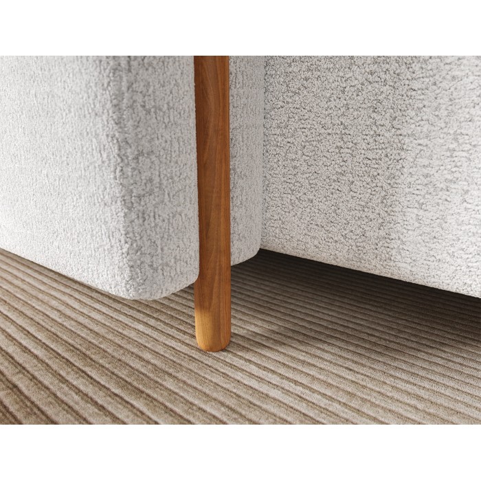 Canapé d’angle convertible ARVESSA blanc alpin chenille – Angle gauche avec coffre 