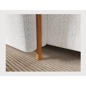 Canapé d’angle convertible ARVESSA blanc alpin chenille – Angle gauche avec coffre 