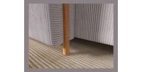 Canapé d’angle convertible ARVESSA gris clair velours côtelé – Angle gauche 