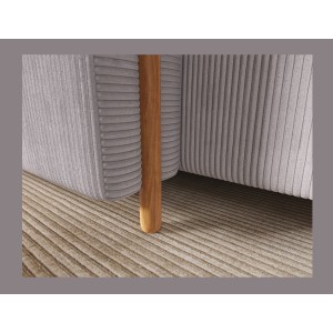 Canapé d’angle convertible ARVESSA gris clair velours côtelé – Angle gauche 