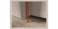 Canapé d’angle convertible ARVESSA beige chenille – Angle gauche avec coffre 