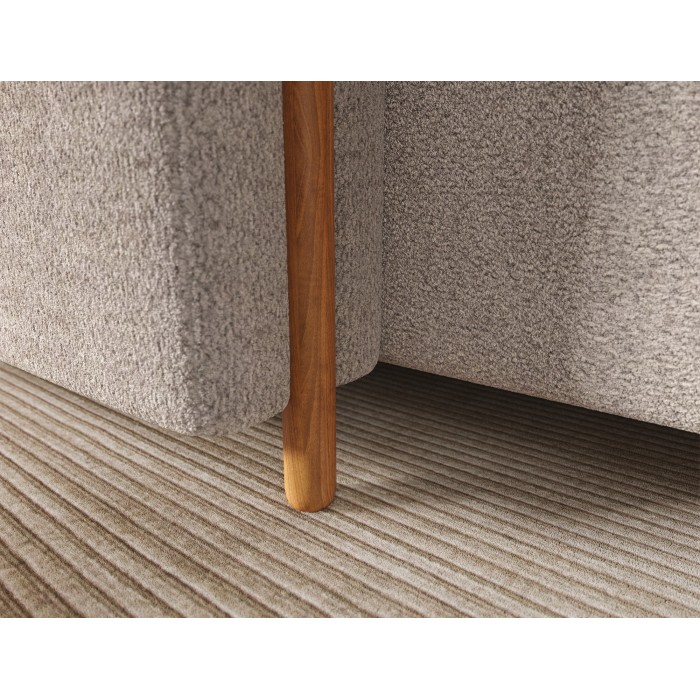Canapé d’angle convertible ARVESSA beige chenille – Angle gauche avec coffre 