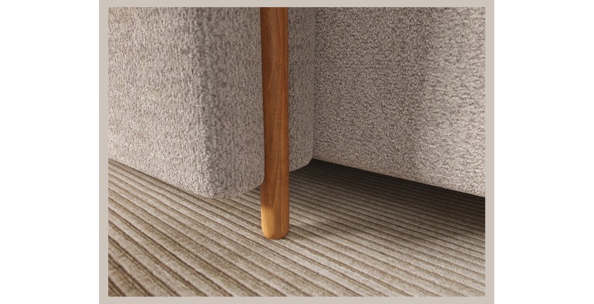 Canapé d’angle convertible ARVESSA beige chenille – Angle gauche avec coffre 