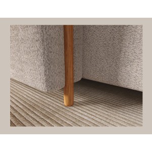 Canapé d’angle convertible ARVESSA beige chenille – Angle gauche avec coffre 
