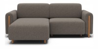 Canapé d’angle convertible ARVESSA marron clair chenille – Angle gauche 