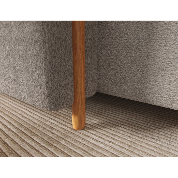 Canapé d’angle convertible ARVESSA marron clair chenille – Angle gauche 