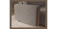 Canapé d’angle convertible ARVESSA marron clair chenille – Angle gauche 
