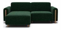 Canapé d’angle convertible ARVESSA vert émeraude chenille – Angle gauche 