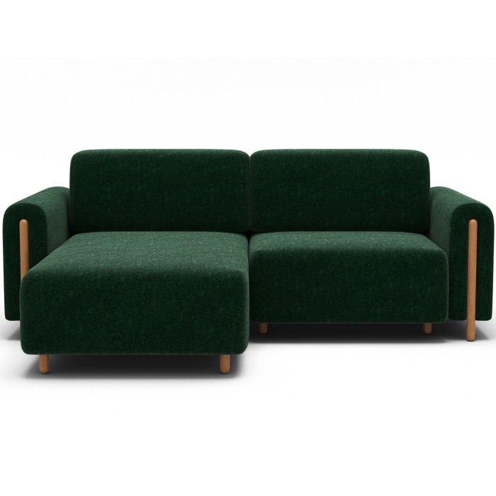Canapé d’angle convertible ARVESSA vert émeraude chenille – Angle gauche 