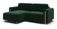 Canapé d’angle convertible ARVESSA vert émeraude chenille – Angle gauche 