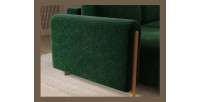 Canapé d’angle convertible ARVESSA vert émeraude chenille – Angle gauche 