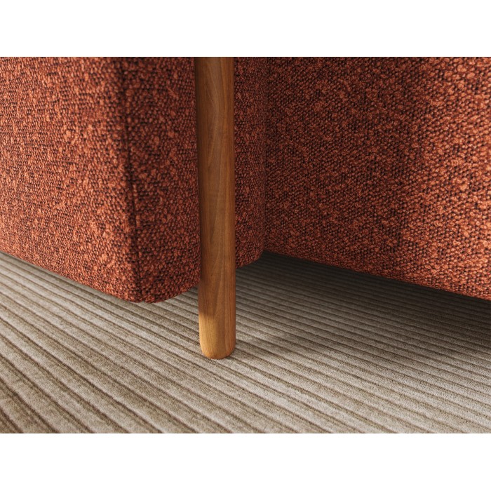 Canapé d’angle convertible ARVESSA terracotta chenille – Angle gauche 