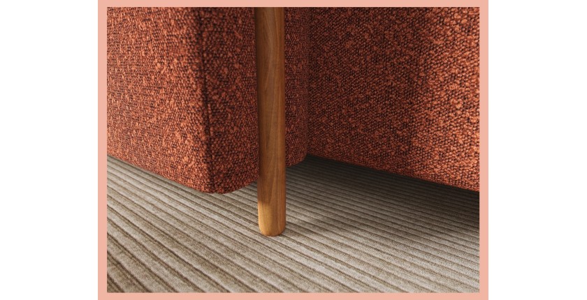 Canapé d’angle convertible ARVESSA terracotta chenille – Angle gauche 