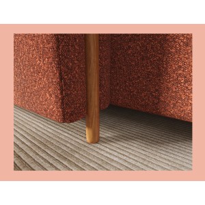 Canapé d’angle convertible ARVESSA terracotta chenille – Angle gauche 