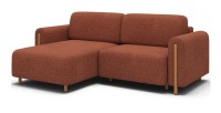 Canapé d’angle convertible ARVESSA terracotta chenille – Angle gauche 