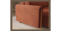 Canapé d’angle convertible ARVESSA terracotta chenille – Angle gauche 