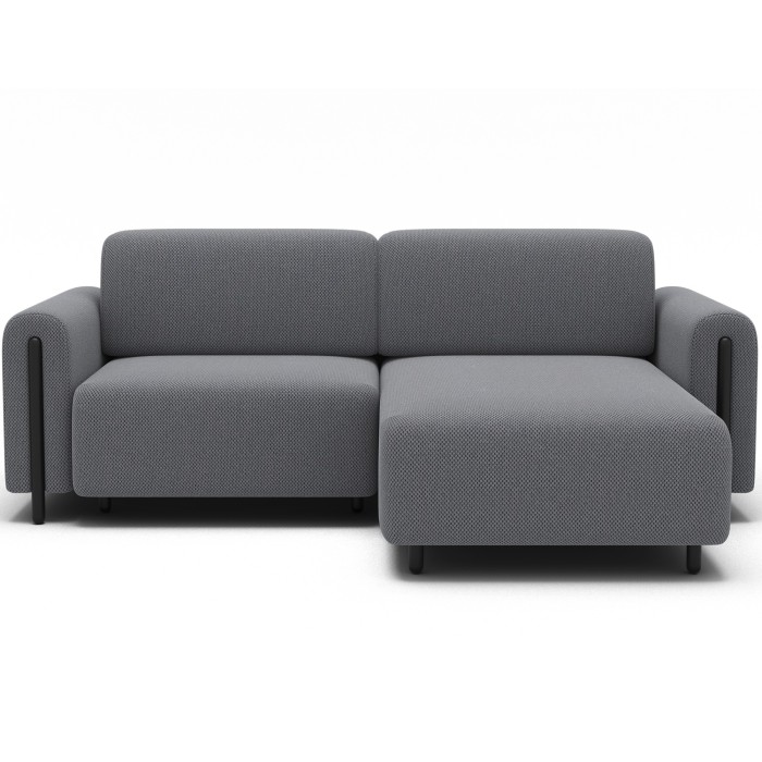 Canapé d’angle convertible ARVESSA gris clair nid d’abeille – Angle droit 