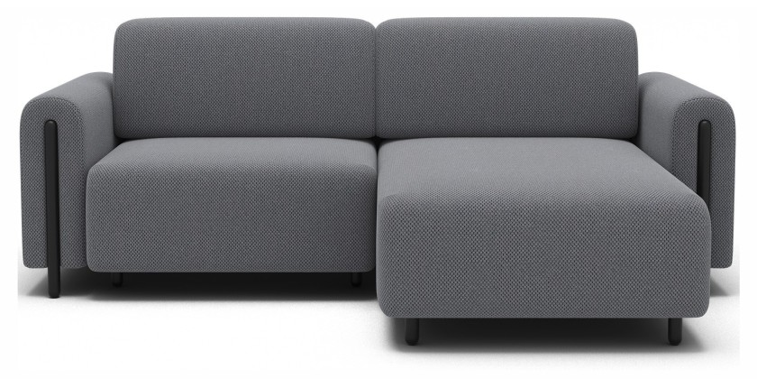 Canapé d’angle convertible ARVESSA gris clair nid d’abeille – Angle droit 