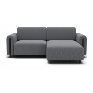 Canapé d’angle convertible ARVESSA gris clair nid d’abeille – Angle droit 