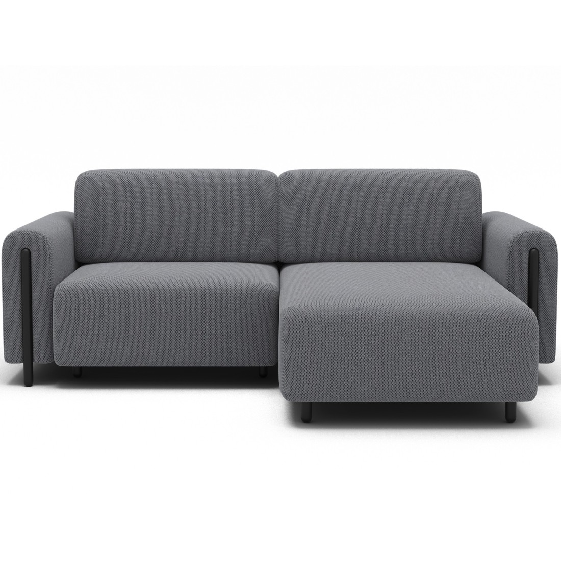 Canapé d’angle convertible ARVESSA gris clair nid d’abeille – Angle droit 