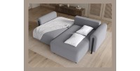 Canapé d’angle convertible ARVESSA gris clair nid d’abeille – Angle droit 