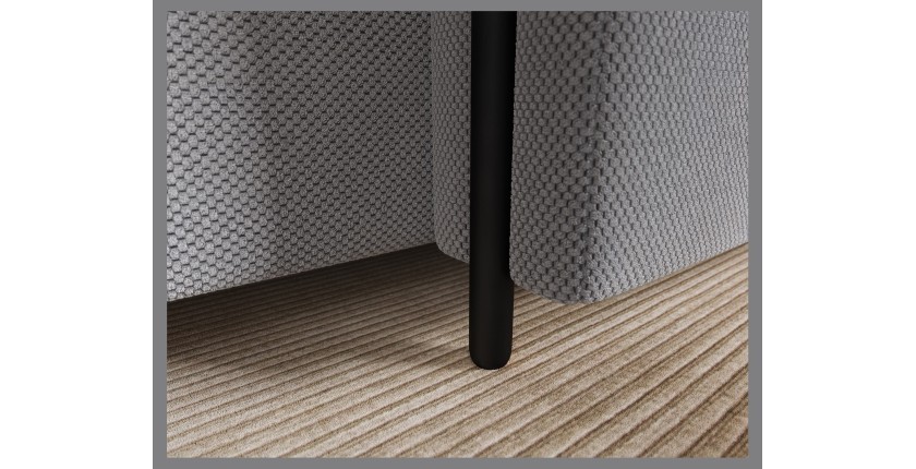 Canapé d’angle convertible ARVESSA gris clair nid d’abeille – Angle droit 