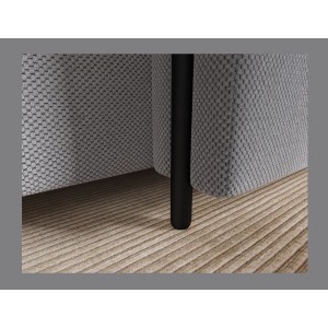 Canapé d’angle convertible ARVESSA gris clair nid d’abeille – Angle droit 