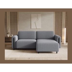 Canapé d’angle convertible ARVESSA gris clair nid d’abeille – Angle droit 