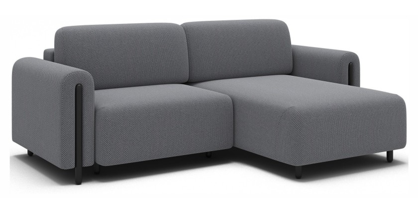 Canapé d’angle convertible ARVESSA gris clair nid d’abeille – Angle droit 