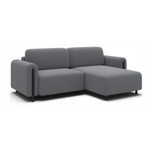 Canapé d’angle convertible ARVESSA gris clair nid d’abeille – Angle droit 
