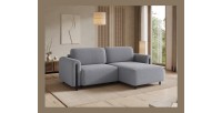 Canapé d’angle convertible ARVESSA gris clair nid d’abeille – Angle droit 