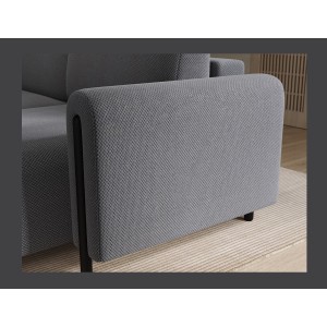 Canapé d’angle convertible ARVESSA gris clair nid d’abeille – Angle droit 