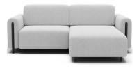 Canapé d’angle convertible ARVESSA blanc alpin chenille – Angle droit 