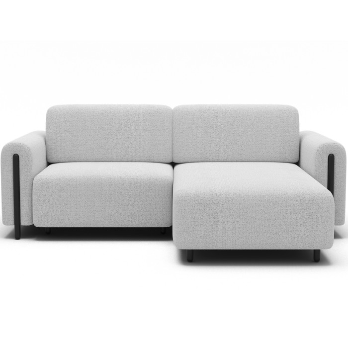 Canapé d’angle convertible ARVESSA blanc alpin chenille – Angle droit 