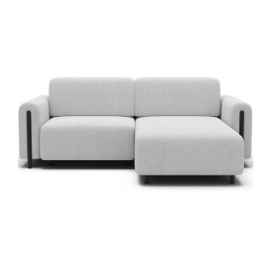 Canapé d’angle convertible ARVESSA blanc alpin chenille – Angle droit 